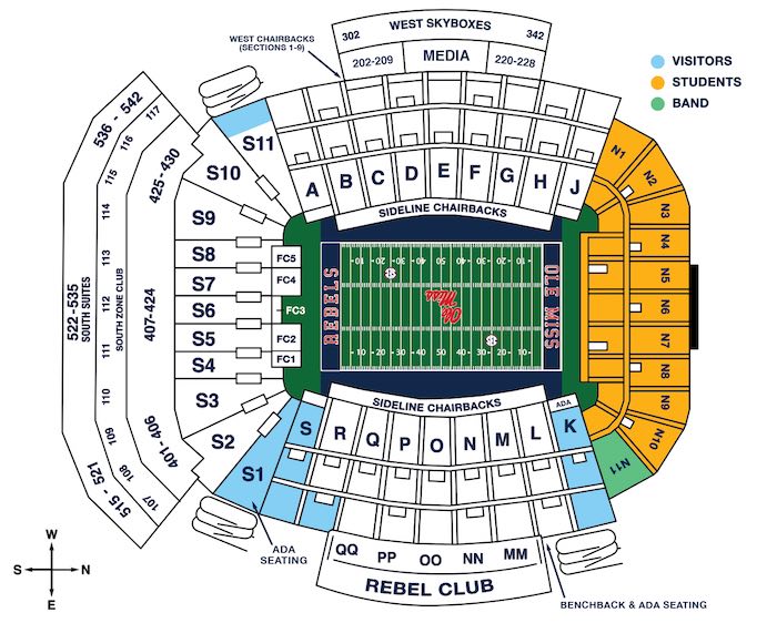 Vaught Hemingway Stadium Seating Chart With Seat Numbers